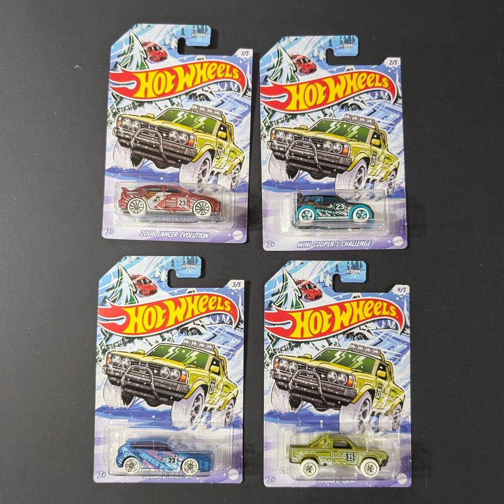 Hot Wheels 2023 Winter Series Lot 4 of 5 Lancer Subaru Mini Sealed  Description
